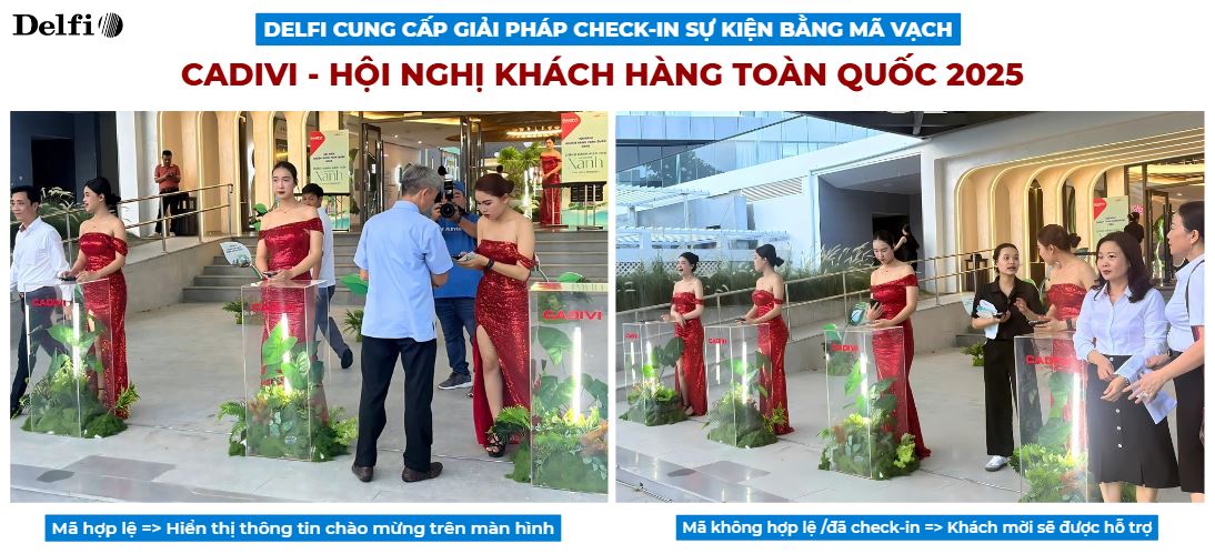 Khu vực check-in sự kiện của Cadivi với giải pháp QR-code