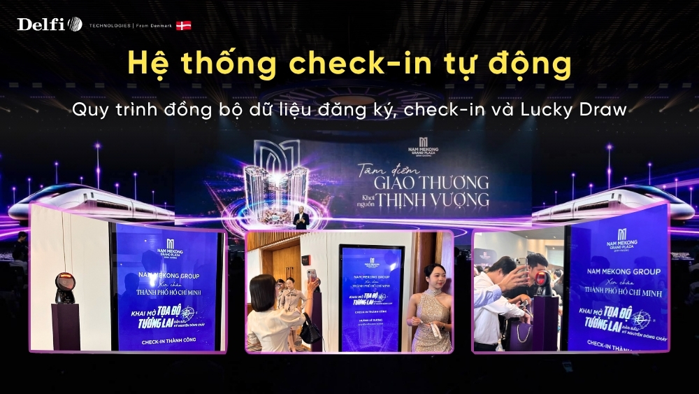 Khách mời chủ động quét mã QR và nhận kết quả check-in ngay trên màn hình