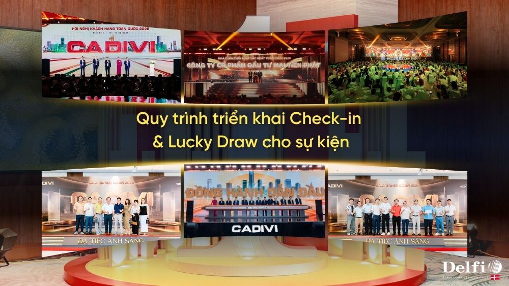 Quản lý khách mời check-in và phần thưởng vòng quay may mắn trong một hệ thống tại Cadivi 2026