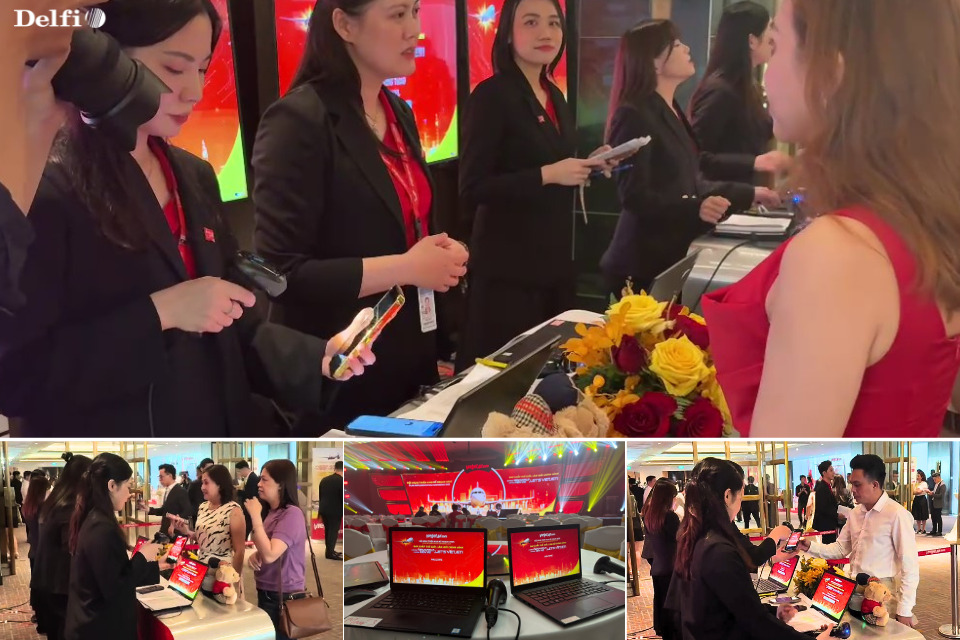 hệ thống thiết bị của giải pháp check-in từ Delfi cho mọi quy mô khách mời