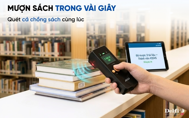 ATID AT188N Plus quản lý mượn trả sách thư viện bằng RFID Bluetooth