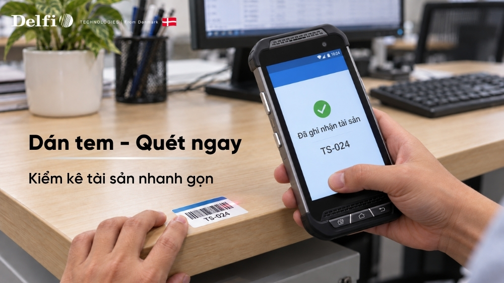 Thuê thiết bị kiểm kê để dán tem và quét tài sản
