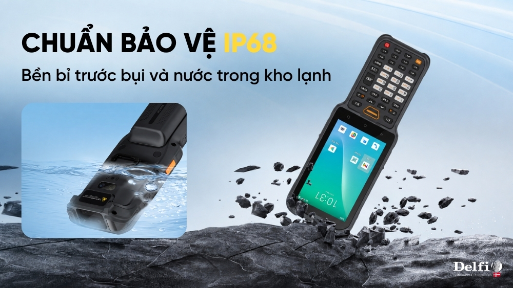 huẩn IP68 giúp PB43-KC tăng khả năng bảo vệ trước bụi và nước trong môi trường kho lạnh, chế biến và logistics