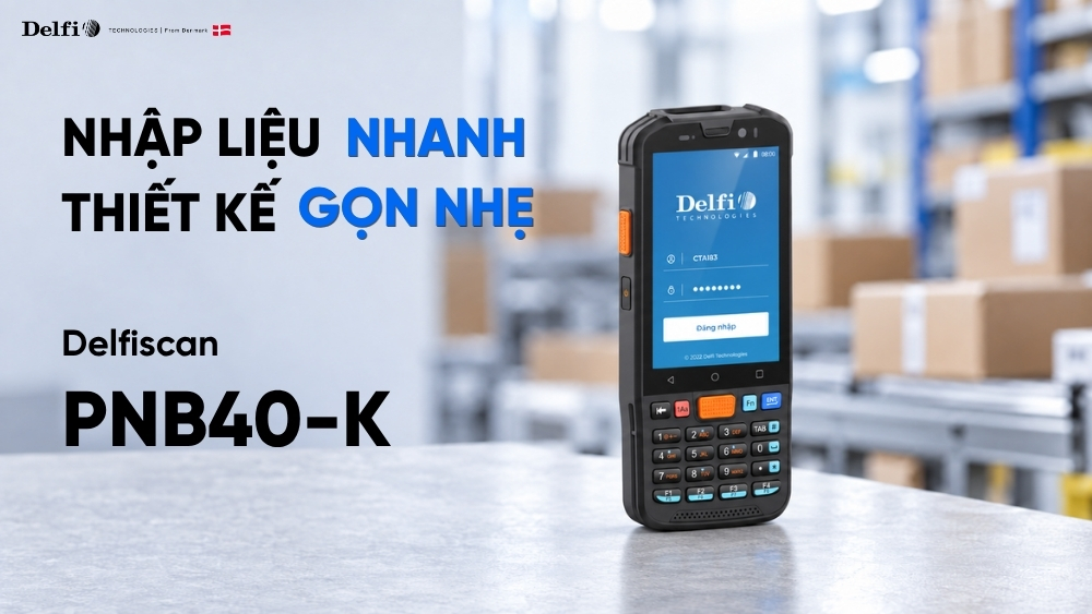 PNB40-K kết hợp màn hình cảm ứng 4 inch và bàn phím vật lý cho công việc giao nhận, kiểm hàng.