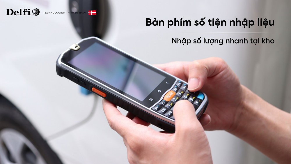 Máy kiểm kho Point Mobile PM67 có bàn phím số trong kho