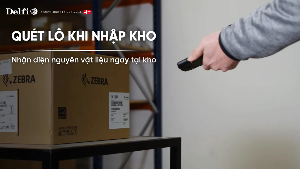 Máy kiểm kho sản xuất quét nhãn lô nguyên vật liệu trong kho nhà máy