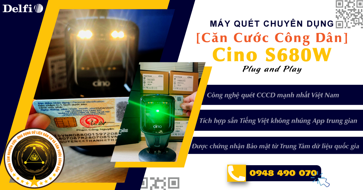 Mua máy quét mã Qrcode Cino S680 