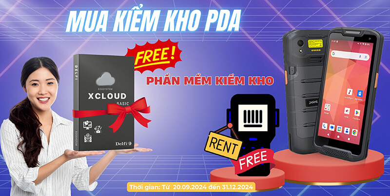 MUA 1 ĐƯỢC 2: Sở hữu PDA PM84 cài đặt sẵn phần mềm kiểm kho XCLOUD basic Chỉ Có Tại Delfi!