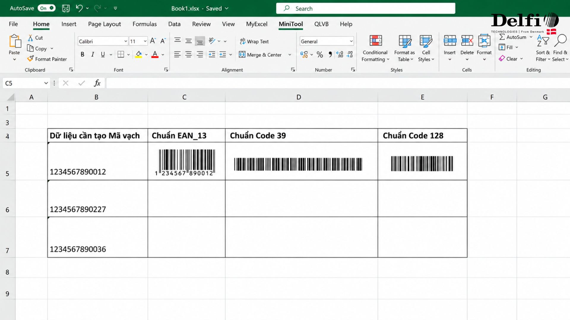Cách chuyển số thành mã vạch bằng Excel