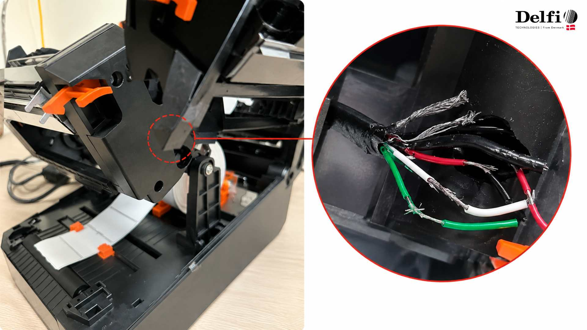 Đứt cáp điều khiển đầu in, gãy bánh răng trục roller