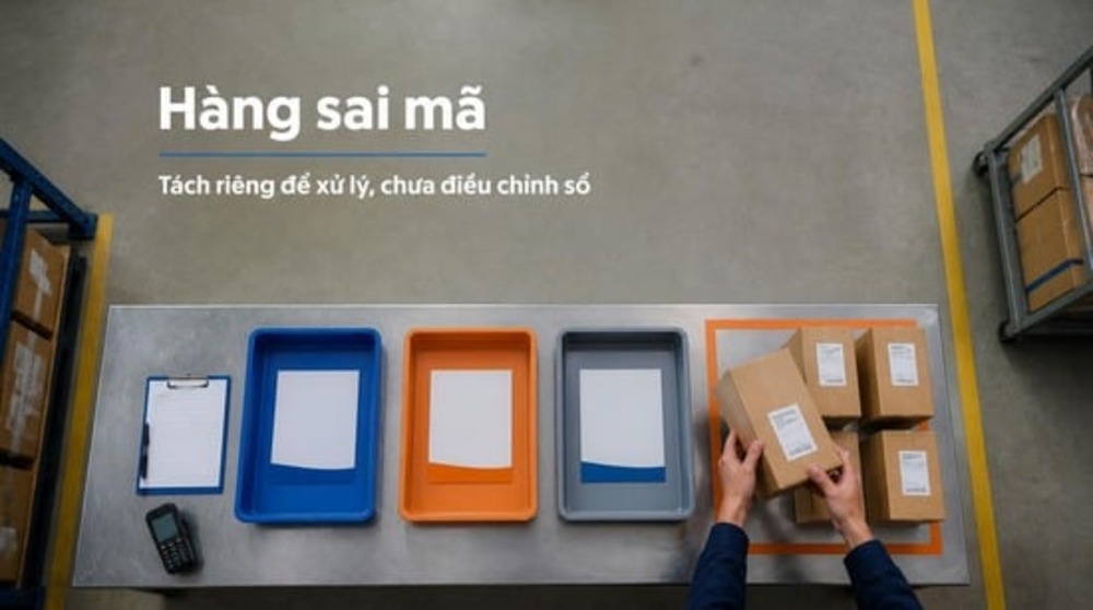 Phân loại hàng sai mã khi dùng phần mềm kiểm kê hàng hóa tại kho