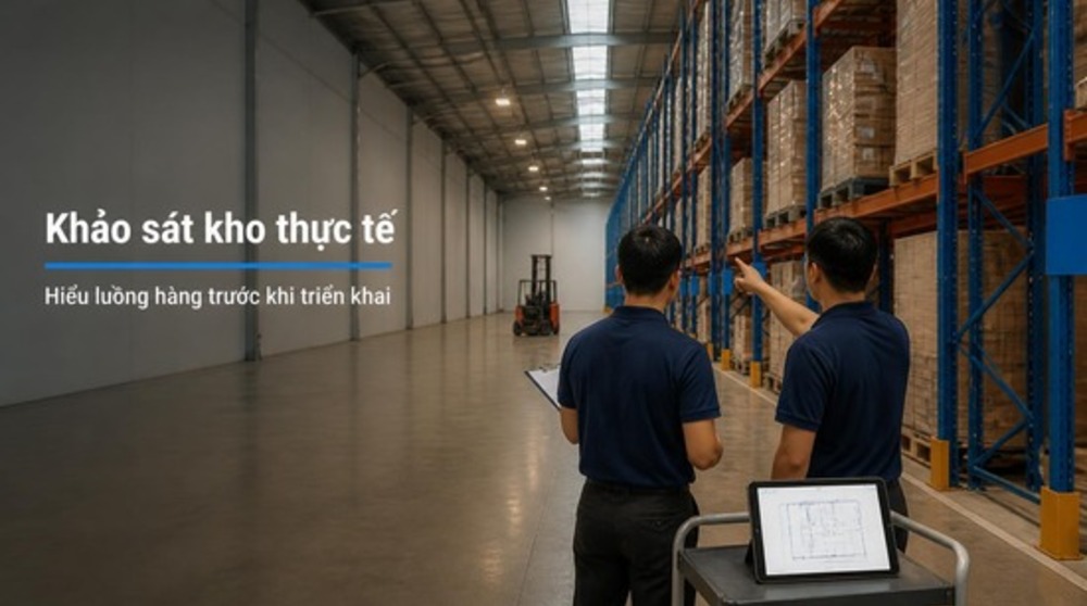 Khảo sát kho trước khi triển khai giải pháp quản lý kho bằng mã vạch