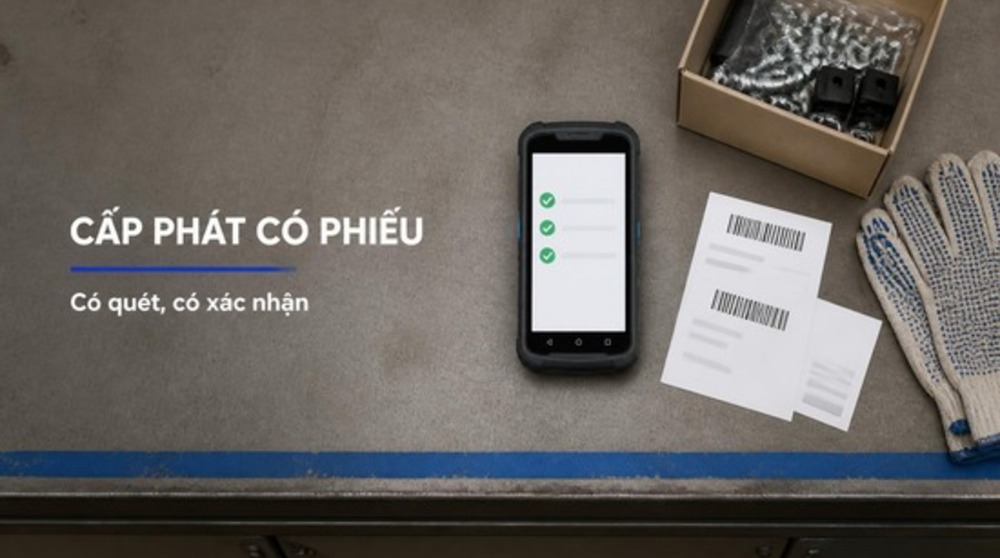 Quy trình cấp phát vật tư theo định mức bằng PDA và phần mềm quản lý kho vật tư