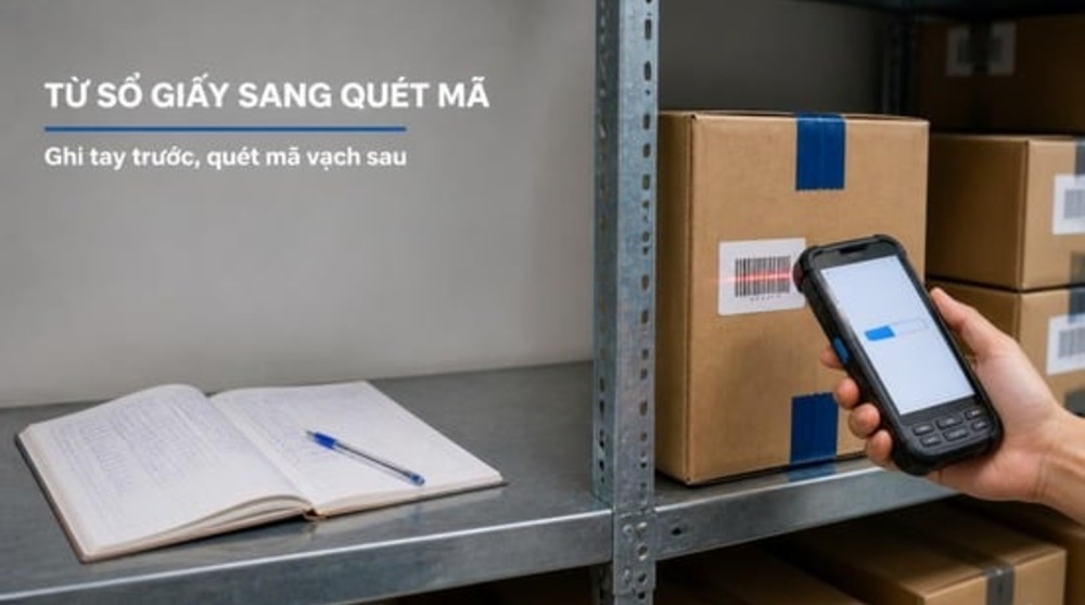 Số hóa quy trình kho: chuyển từ sổ giấy sang quét mã vạch bằng PDA