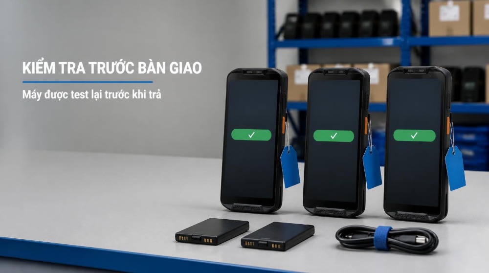 Ba máy kiểm kho Point Mobile PM95 đã được kiểm tra, chờ bàn giao sau sửa chữa