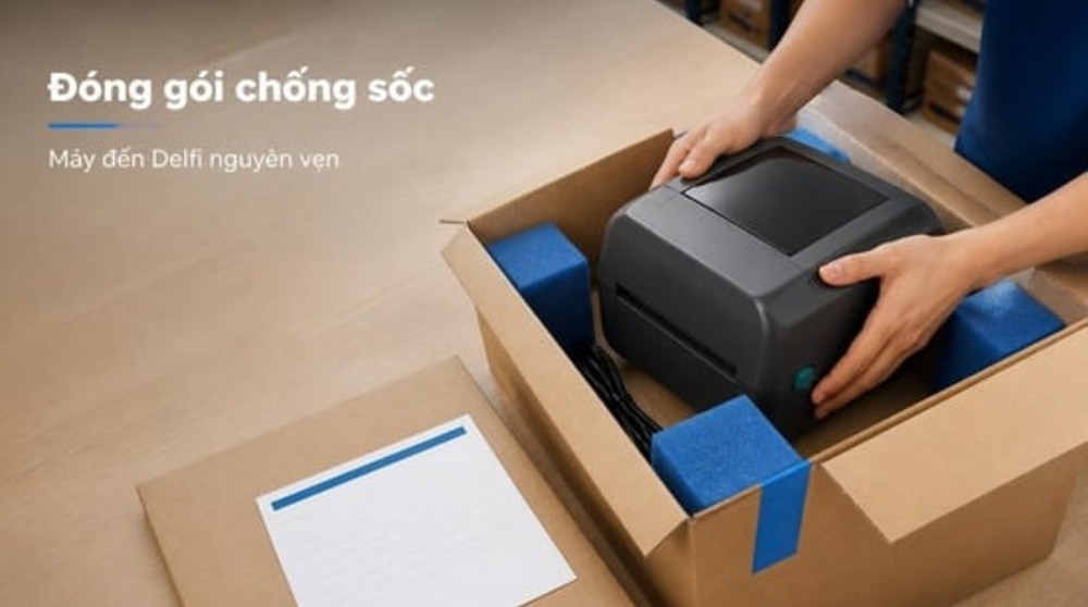 Đóng gói chống sốc máy in để gửi sửa máy in Bixolon