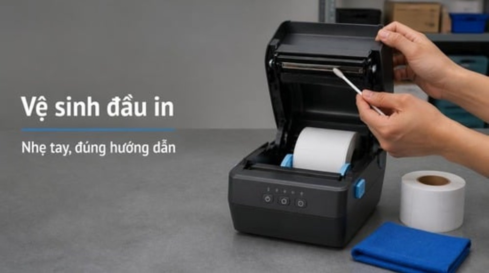 Bảo dưỡng máy in mã vạch Zebra ZD421 bằng cách vệ sinh đầu in
