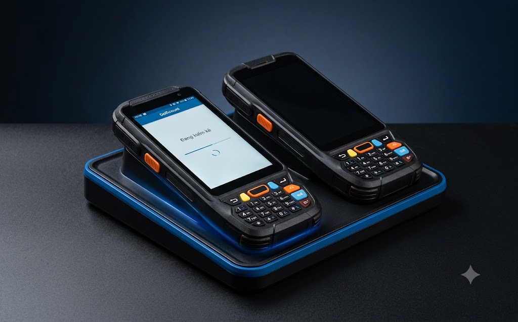 Hai máy PDA gồm một máy dự phòng trong gói thuê kiểm kê 15 ngày