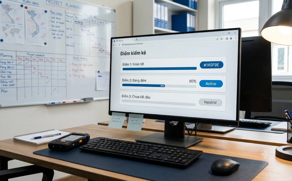 Màn hình danh sách các điểm kiểm kê trong dự án thuê XCloud 30 ngày