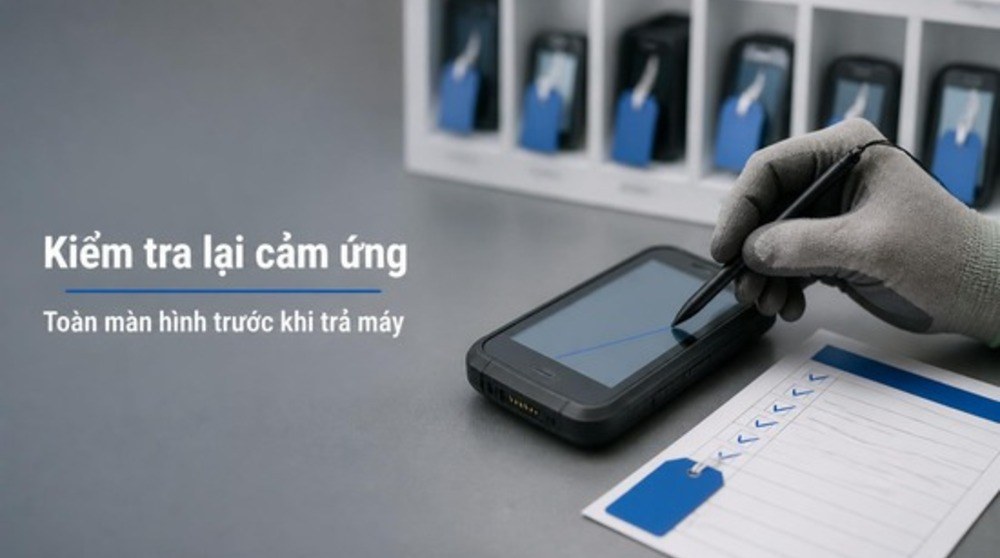 Kiểm tra cảm ứng PDA sau khi thay màn hình PDA trước khi trả máy cho khách