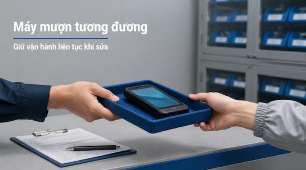 Bàn giao máy mượn tương đương trong gói DelfiCare Premium cho thiết bị mã vạch
