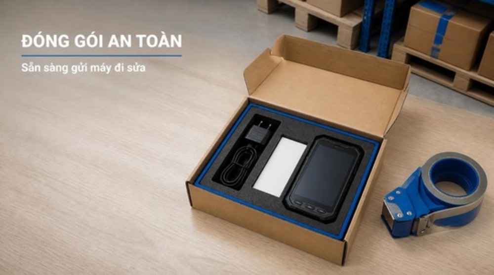 Đóng gói máy kiểm kho để gửi sửa máy kiểm kho Đà Nẵng