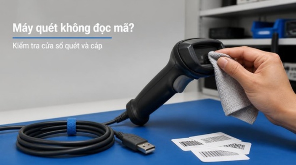 Kiểm tra cửa sổ quét khi sửa máy quét mã vạch Hà Nội