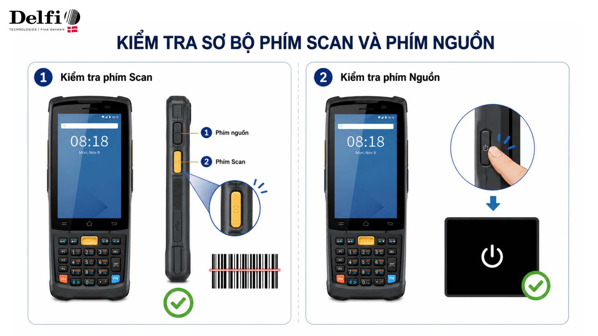 iểm tra sơ bộ máy kiểm kho PDA K3S