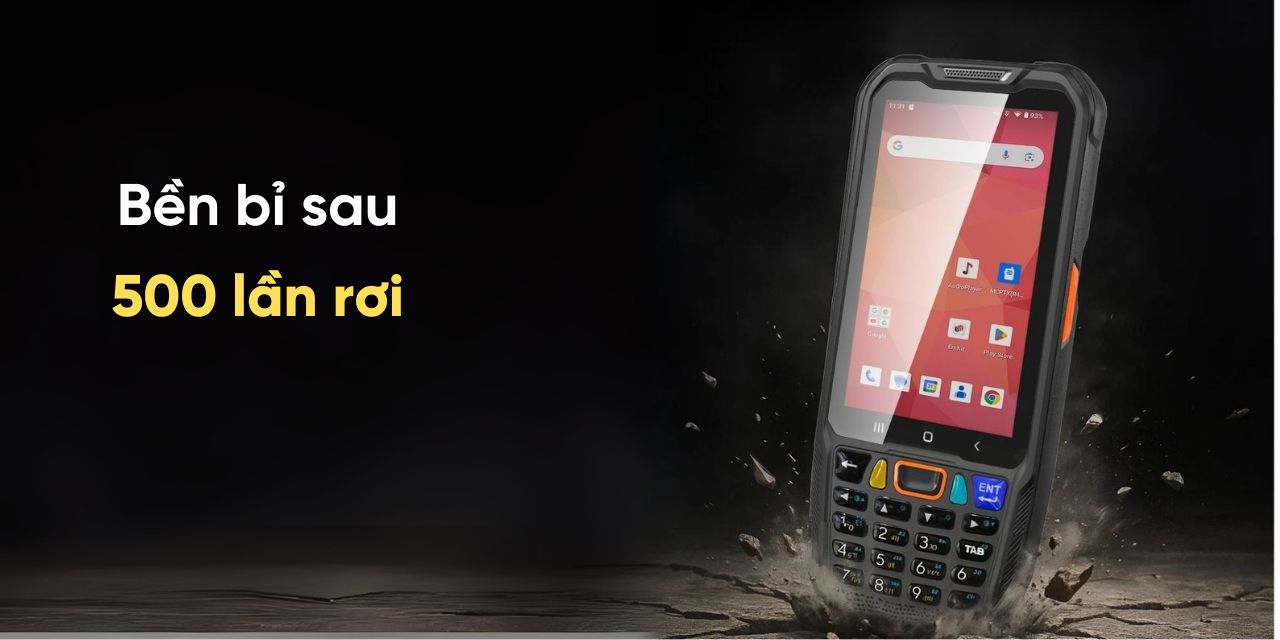 Máy kiểm kho PM68 đạt chuẩn IP67 chống nước và chống bụi trong môi trường