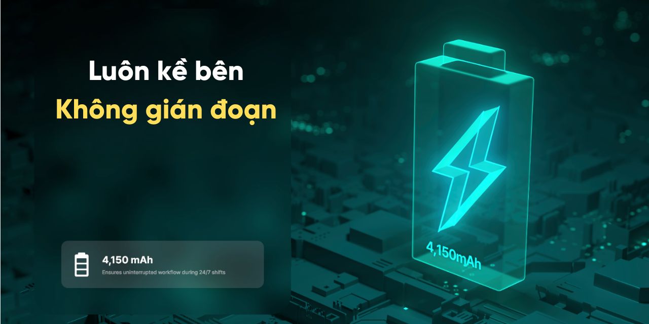 Máy kiểm kho PM68 với pin dung lượng cao hỗ trợ làm việc cả ngày