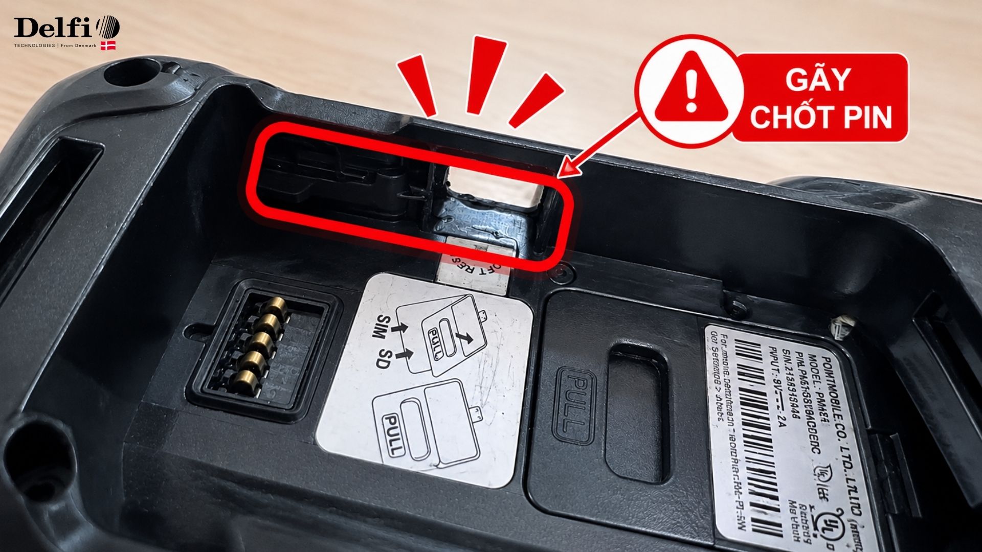 PDA PM451 gãy chốt pin