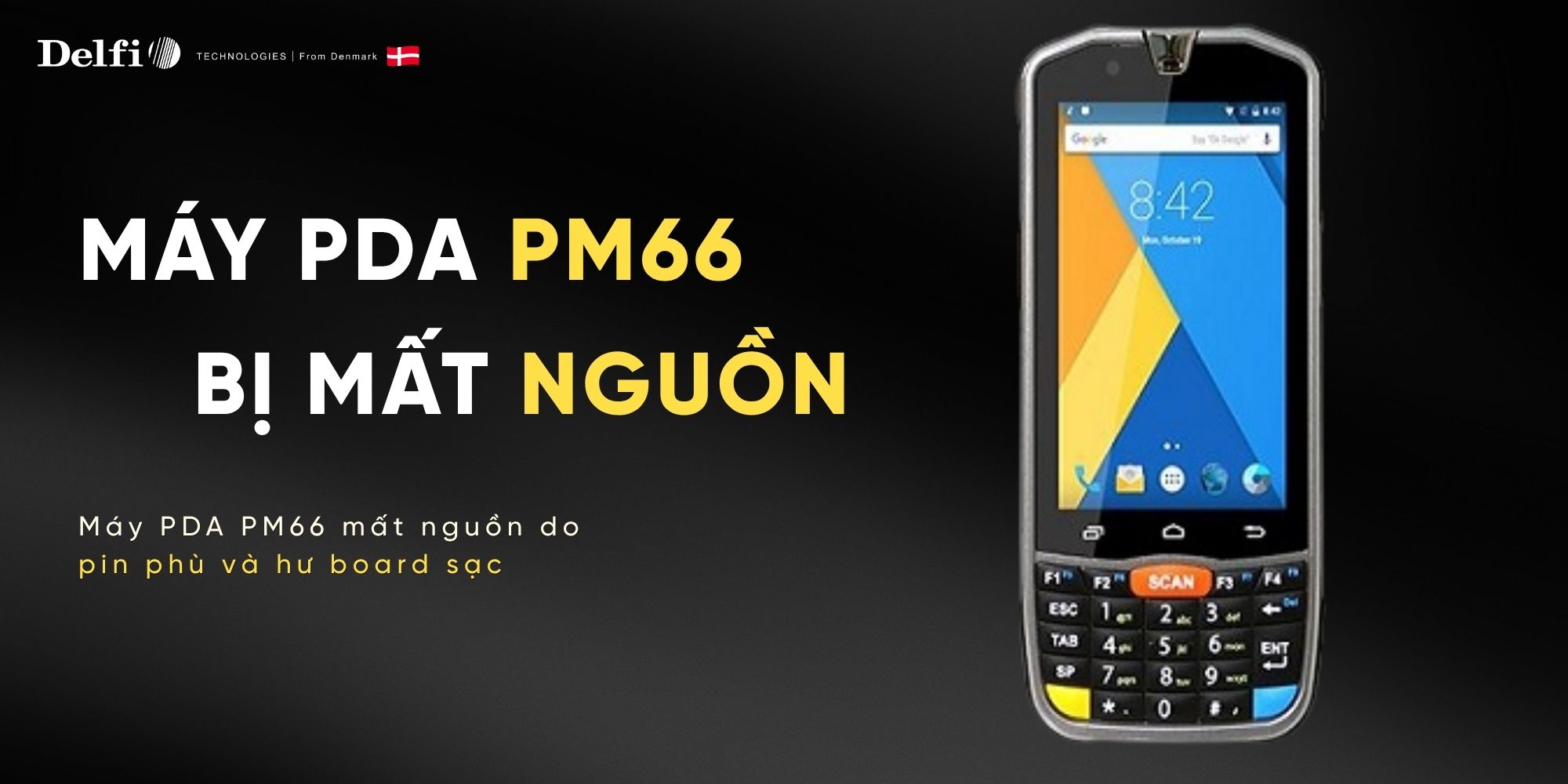 Máy kiểm kho PDA PM66 bị mất nguồn