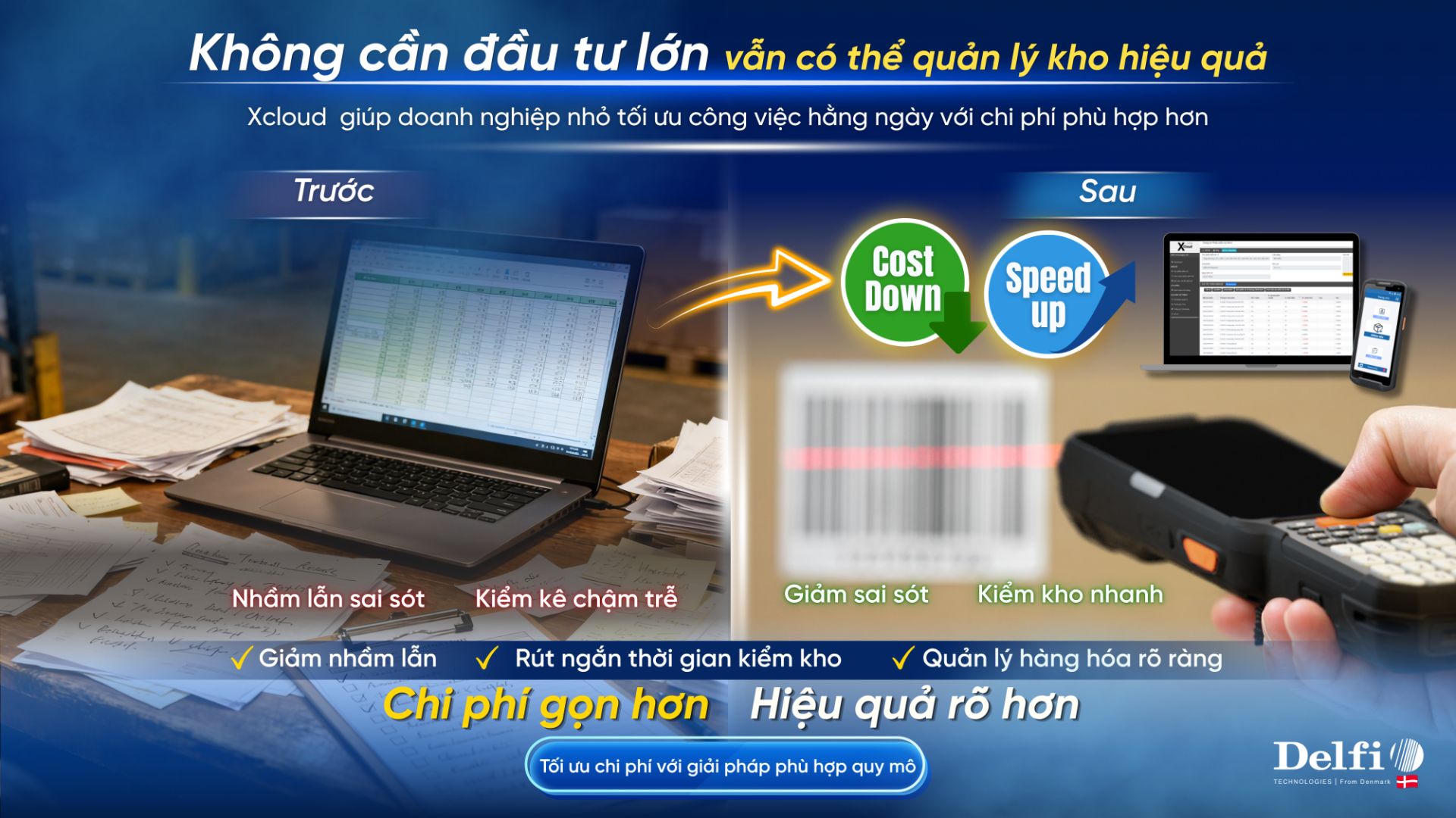Quản lý kho với phần mềm Xcloud của Delfi