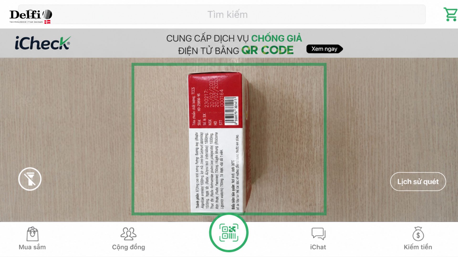 Quét mã bằng iCheck