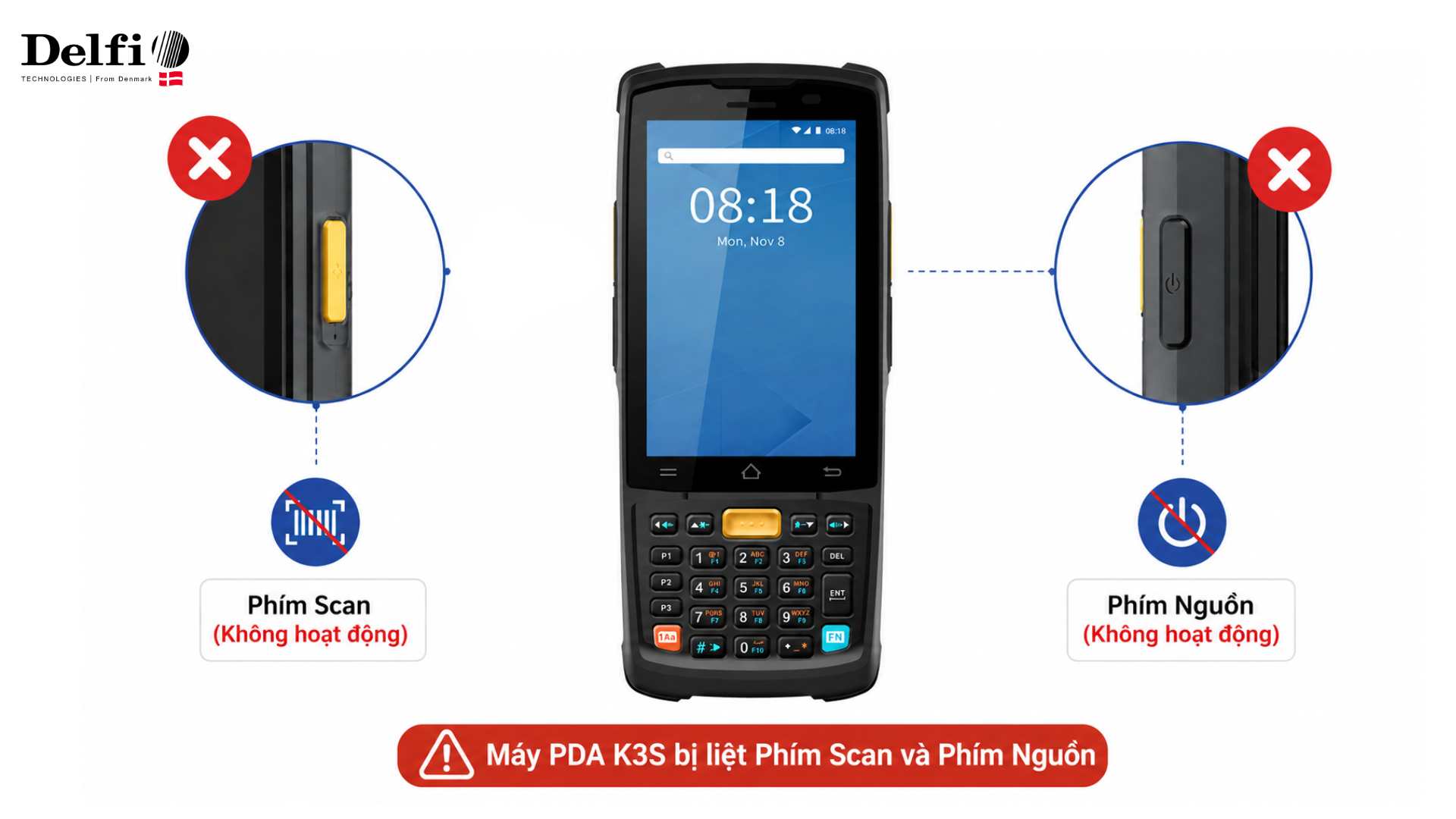 Sửa máy kiểm kho PDA K3S
