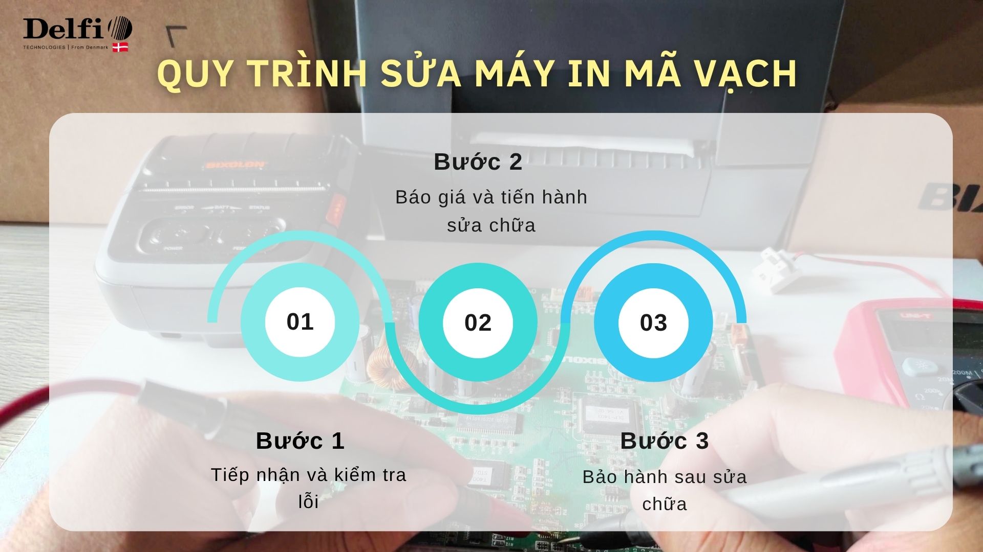 Quy trình sửa máy quét mã vạch tại Delfi