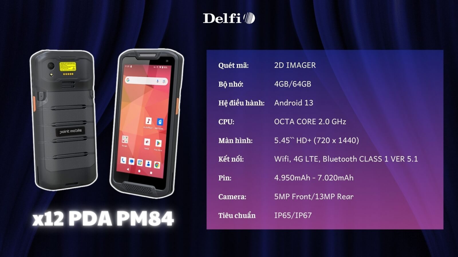 Thiết bị PDA PM84 đang hiển thị dữ liệu Check-in trên hệ thống quản lý sự kiện