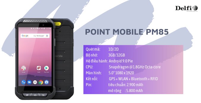 Thiết bị PDA  PM85 đang được giới thiệu cùng thông tin cấu hình thiết bị