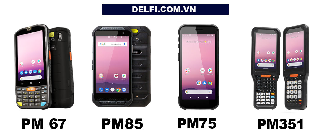 Các thiết bị PDA Point Mobile đang hiển thị hình ảnh sản phẩm hỗ trợ check-in sự kiện