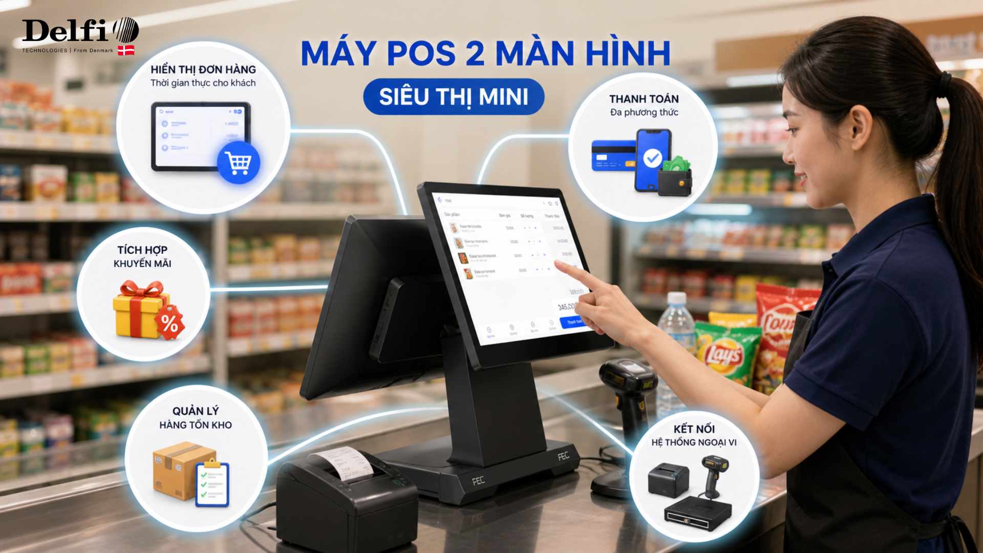 Tính năng của máy POS 2 màn hình S200