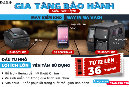 GIA TĂNG BẢO HÀNH SIÊU TIẾT KIỆM, GẤP BA THỜI GIAN, GIẢM MỘT NỬA CHI PHÍ CHO MÁY KIỂM KHO VÀ MÁY IN MÃ VẠCH