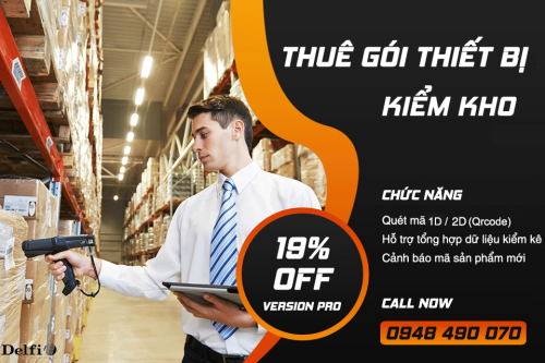 THUÊ MÁY KIỂM KHO KÈM PHẦN MỀM KIỂM KHO DELFICOM VỚI 399K NGÀY